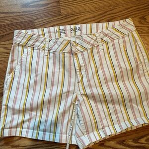 A New Day Women's Striped Shorts - Pink and Gold